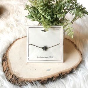 BCBG Maxazria Brass Oxidized Star Chain Bracelet